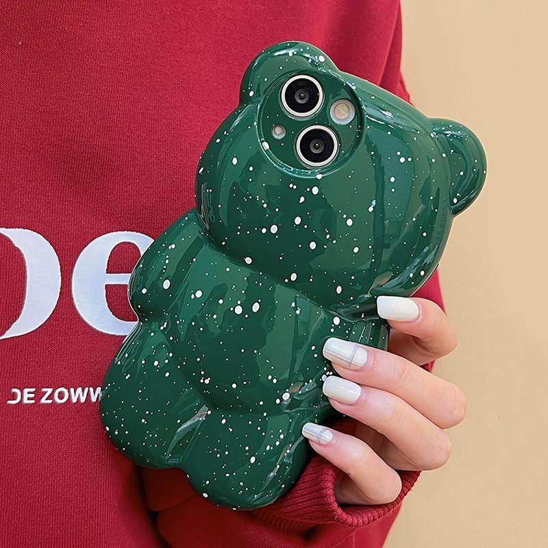 Cartoon süße 3D Bär Handytasche für Iphone 14pro Max 12 11 13 Pro Max 11 14 Plus stoßfeste Silikon Objektiv Schutz zurück Abdeckung