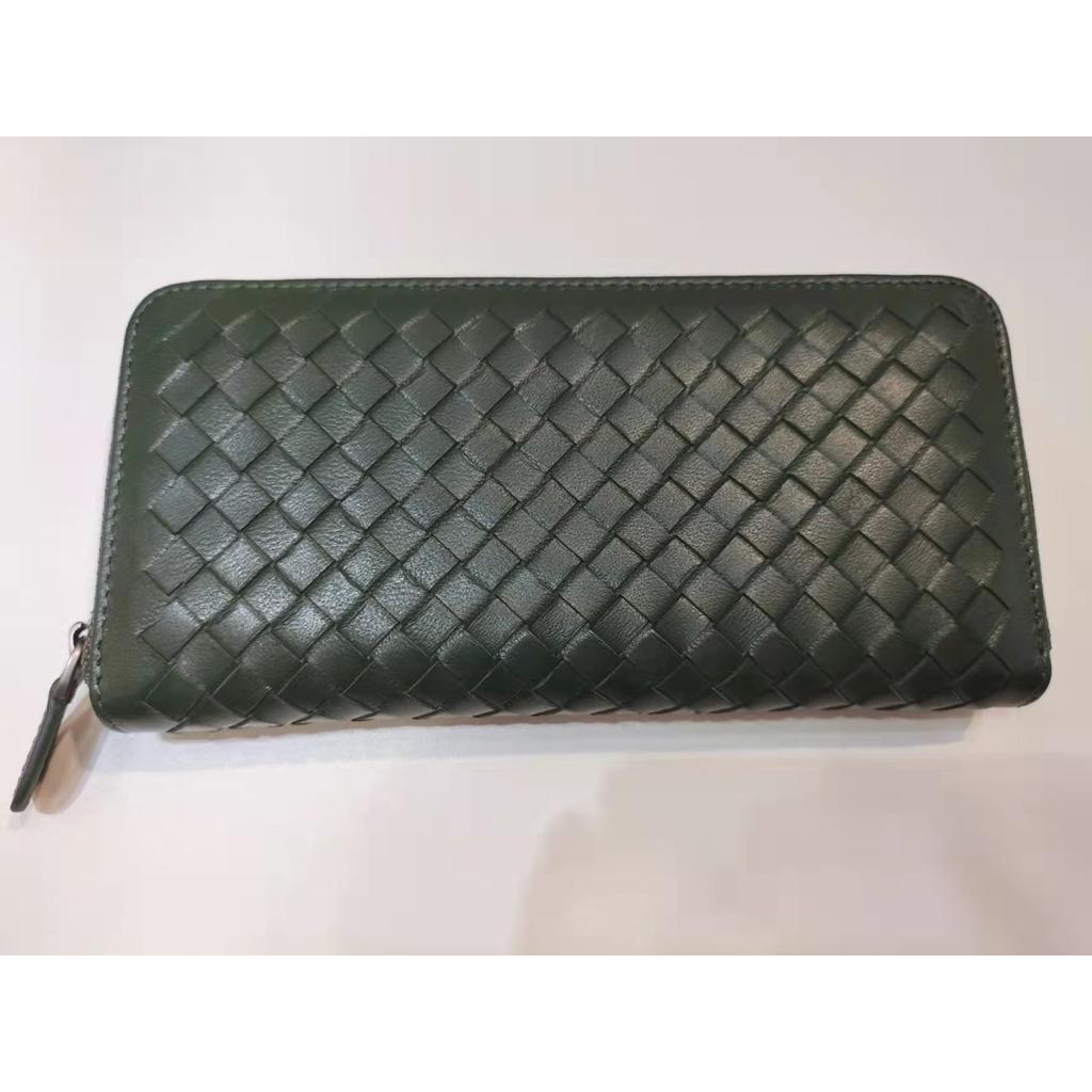 Factory direct sales leather woven long multi-card wallet simple business zipper clutch bag horizontal large banknote wallet