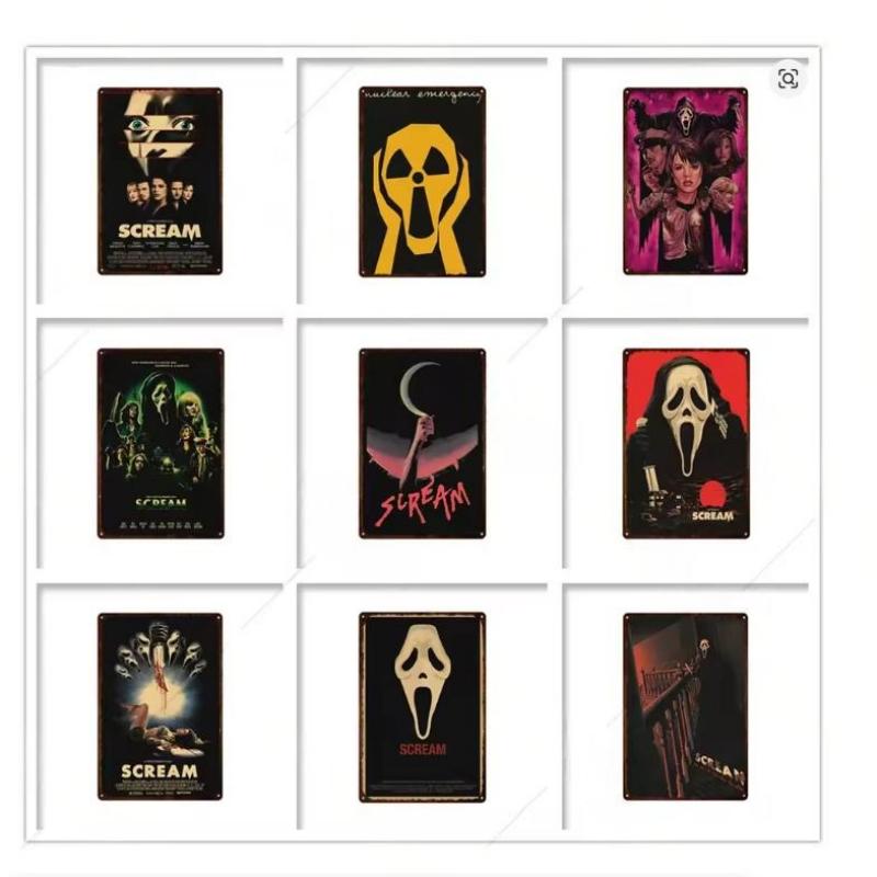 Scream Dead Horror Film Metal Tin Sign Posters Movies American Wall Art Metal Plates Man Cave Pub Bar Sign Metal Decor Plaques