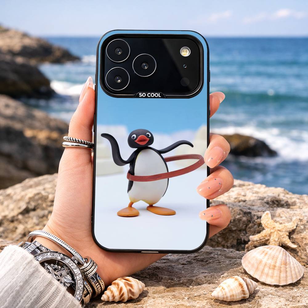 Cute P-Penguin P-Pingu Phone Case For iPhone17,16,15,14,13,12,11,Pro,MAX White Matte Shockproof Cover iPhone15plus
