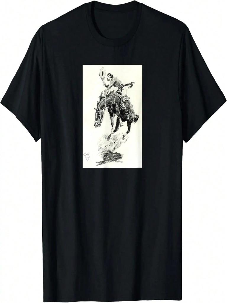 Rodeo Cowgirl reitet buckelndes Pferd T-Shirt