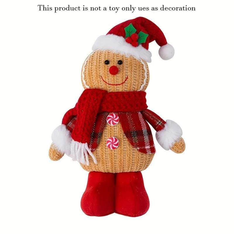 Merry Christmas Knitted Gingerbread Man Plush Doll Creative Christmas Decoration for Scene Setting Hotel and Mall Decor
