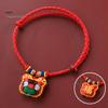Cat Collar Pet Vibrant Color Adjustable Friendly to Skin Wear Resistant Ultra-Light Dress Dog Up Polyester Chinese New Year Lucky Red Pendant