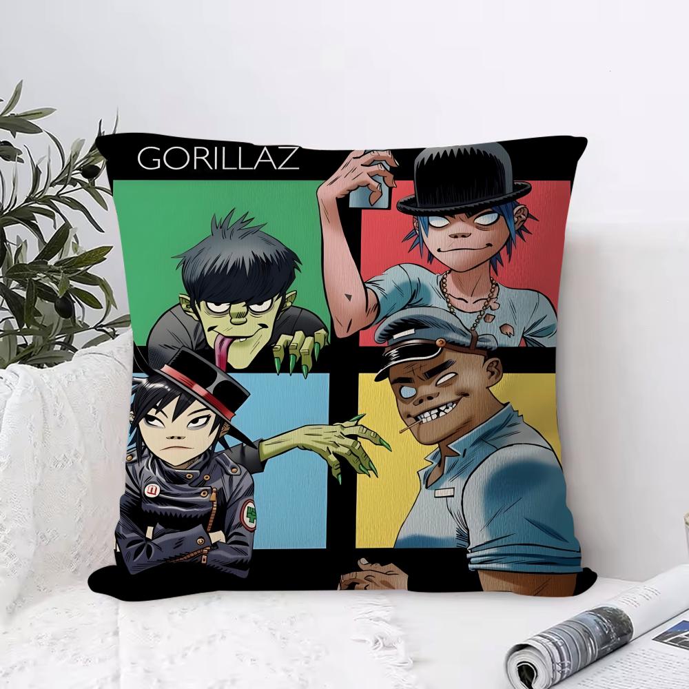 Music Prints G-Gorillaz Pillow Case Ultra Soft Skin Friendly Fabric Cloud Like Comfort & Concealed Zipper