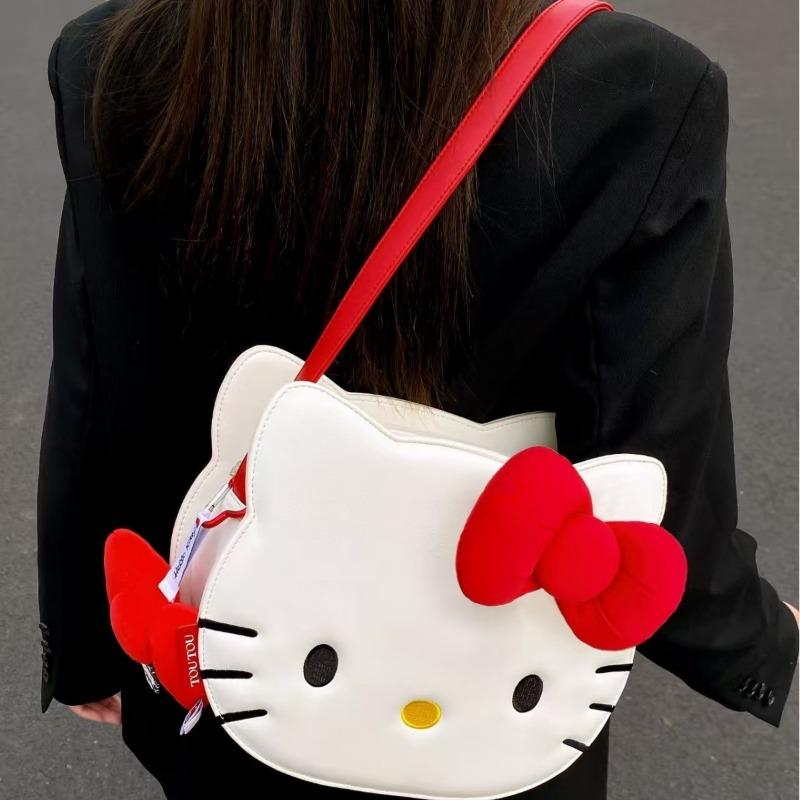 Nuova borsa a tracolla da ragazza cartone animato gatto kt moda grande capacità borsa da donna borsa per trucco studente borsa da pendolare