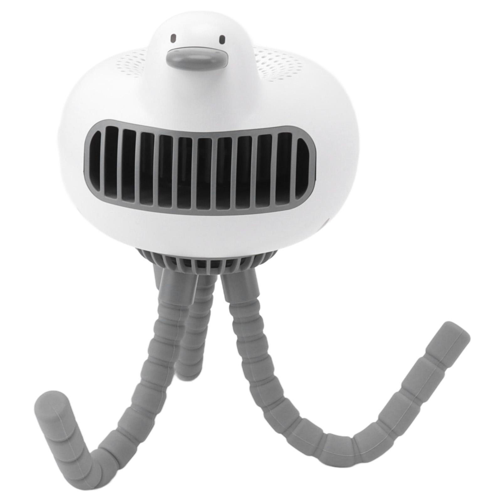 

Stroller Fan Portable Low Noise Cute Rechargeable 3600mAh Battery 130 Degrees Rotatable Clip On Fans for Baby
