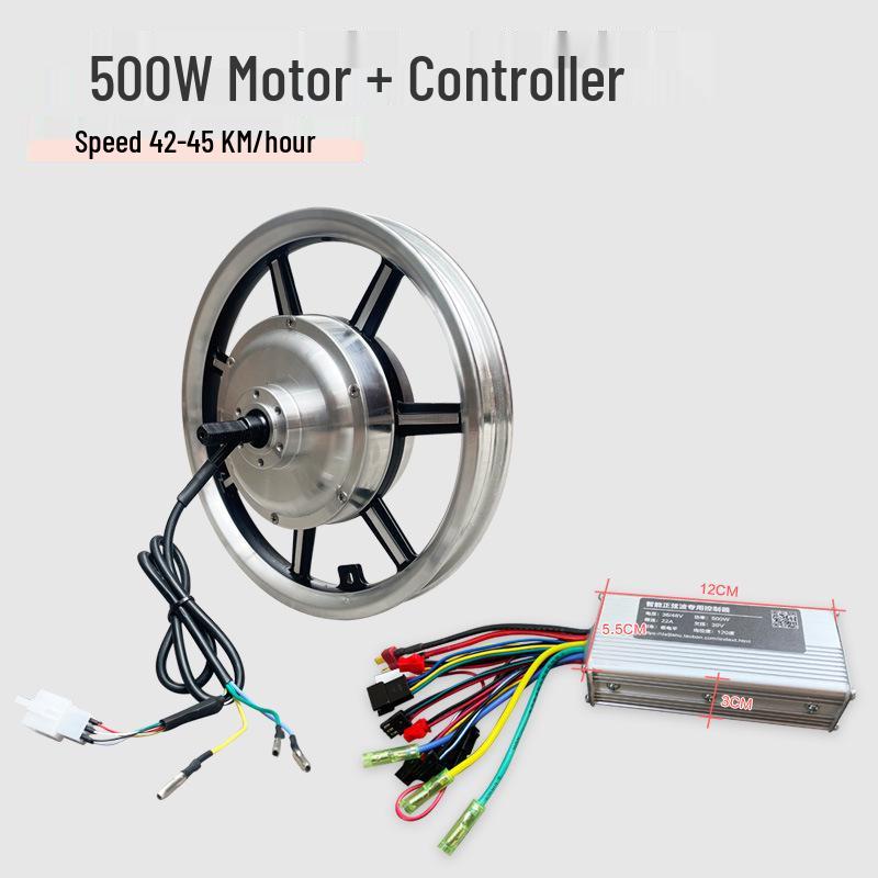 14-Inch Folding Electric Bike, Brushless Geared Motor, 36V/48V, 500W/350W, Dual Hub Drive