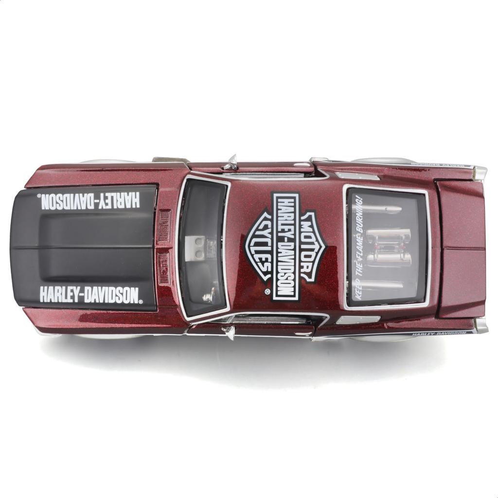 Maisto 1/24 Scale Diecast Model Car 32168 Ford 1967 Mustang GT Silver Harley-Davidson Custom Series / Finished Model Car