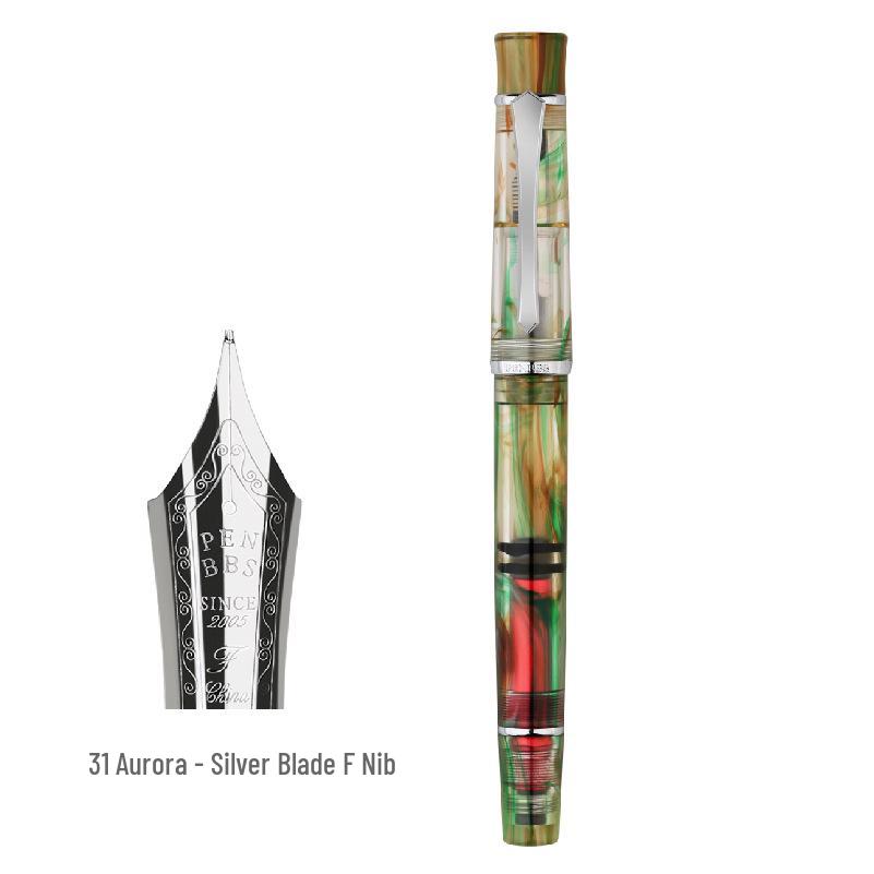 PENBBS 495 Piston Fountain Pen - Large Capacity Transparent Acrylic Unisex Writing Pen
