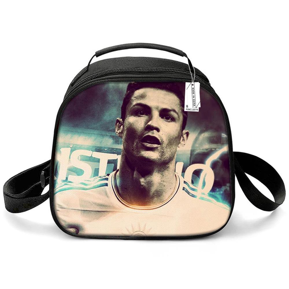 Messi & Ronaldo World Cup Kids' Lunch Bag - Insulated Handheld Picnic Bag for Students