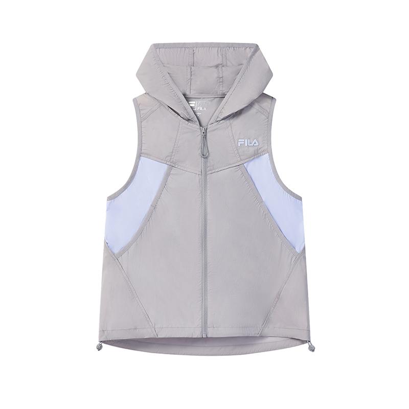 

FILA Original Cool Touch Mountain Outdoor Hooded Vest Women vests Gravel-Gray F11W629705FGY M