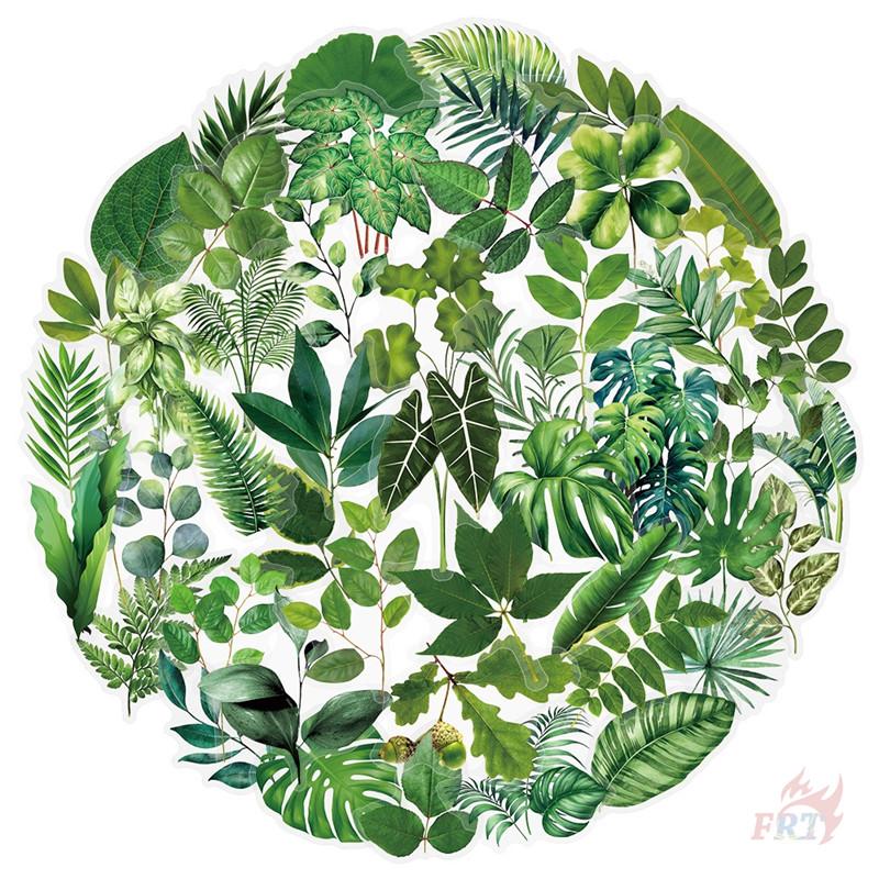 50Pcs/Set Green Leaves PET Stickers Waterproof DIY Fashion Doodle Decals Stickers
