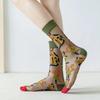 Spring/Summer Women's Floral Mori Girl Thin Mid-Calf Socks - European & American Style