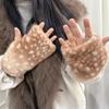 Harajuku Elk Plush Scarf Fleece Cuffs New Fingerless Gloves  Christmas Gift