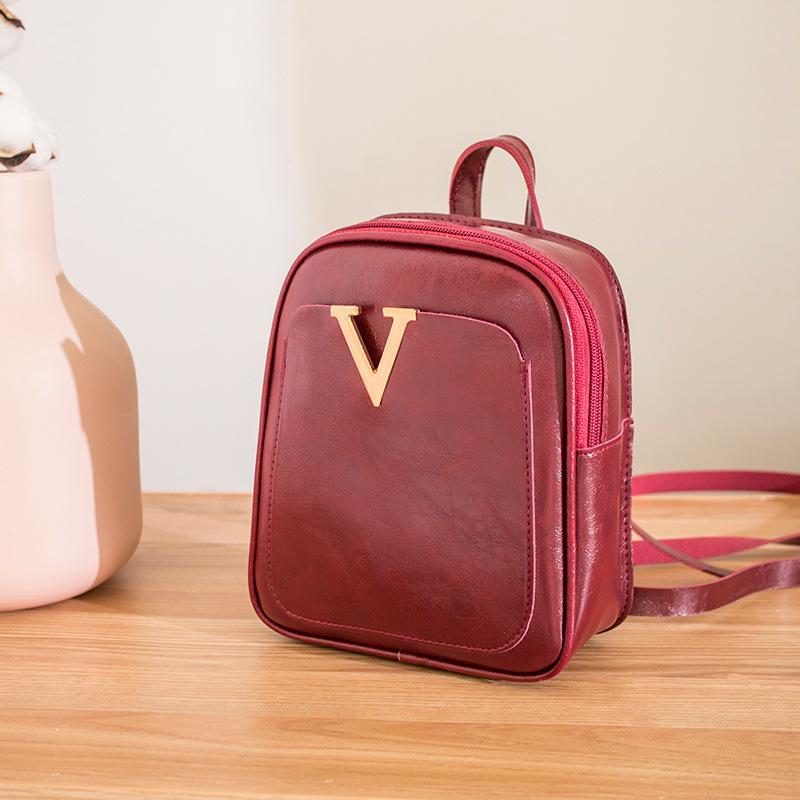 

Bag women s new shoulder font multi-functional backpack fashionable large-capacity student bag бордовый