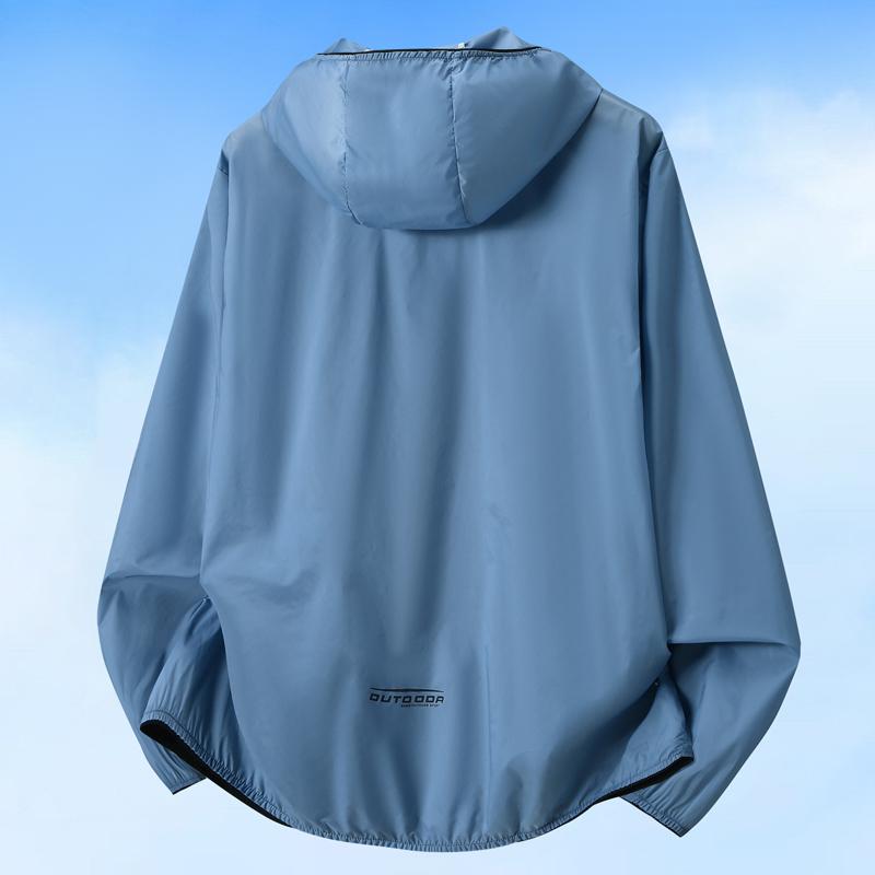 Men's Plus Size Sun Protection Jacket, Breathable Mesh Outdoor Hoodie (6XL-12XL)