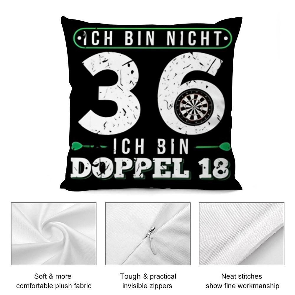 Funny ICH BIN BULLSEYE Cushion Cover Soft Plush Fabric DoubleSided Printed Cushion Covers for All Seasons Modern Home Decor