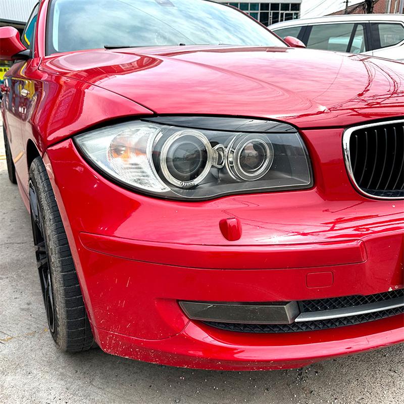 Front Headlight Eyebrows Eyelid Gloss Black Carbon Look ABS Plastic Trim Body Kits For BMW 1 Series E81 E82 E87 E88 2004-2014