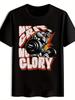 Inspirational "Not for Glory" Weightlifting Graphic T-shirt - Black Short Sleeve Crew Neck