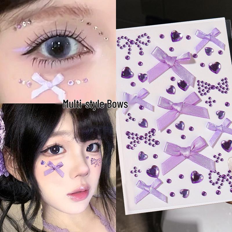 Dopamine Makeup Heart Stickers: Colorful Face & Nail Decorations for Festivals