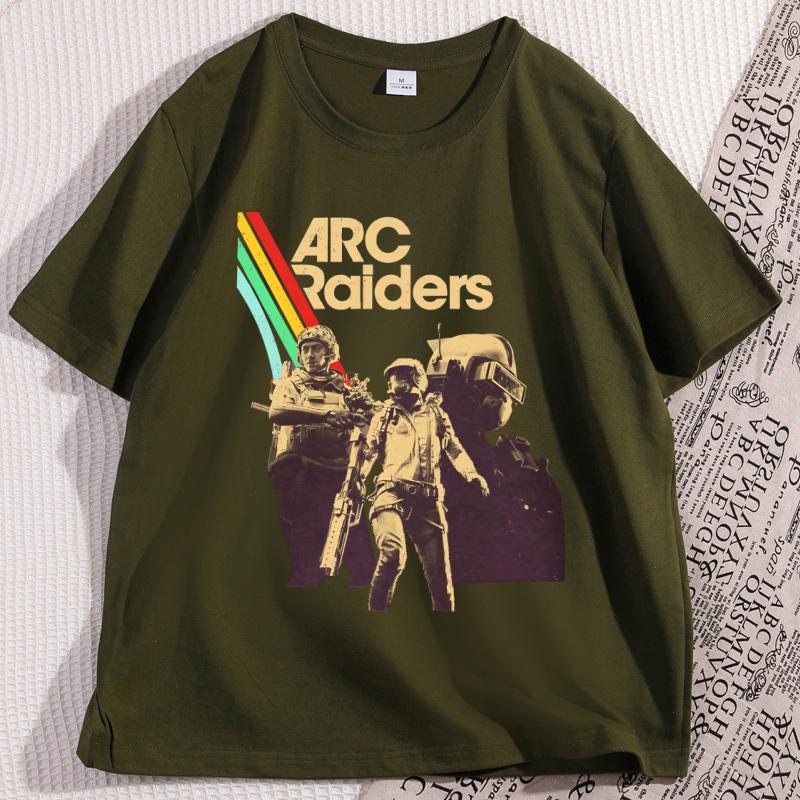 Arc Raiders Tshirt Video Game Cotton Graphic Tee Short Sleeve Crew Neck Y2K Streetwear Funny Style Tee Men Tshirt Clothes
