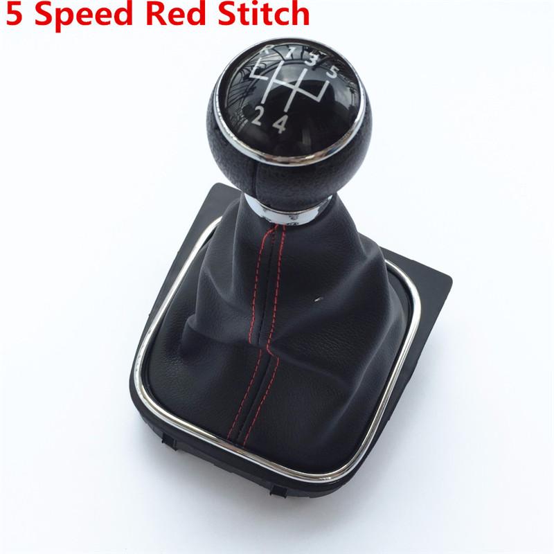 Pommeau de levier de vitesse 5/6 vitesses Soufflet Collier de soufflet Pour VW Golf 6 MK6 R20 Golf 5 A5 MK5 GTI GTD Jetta R32 A6 2004 2005 2007 2008-2014