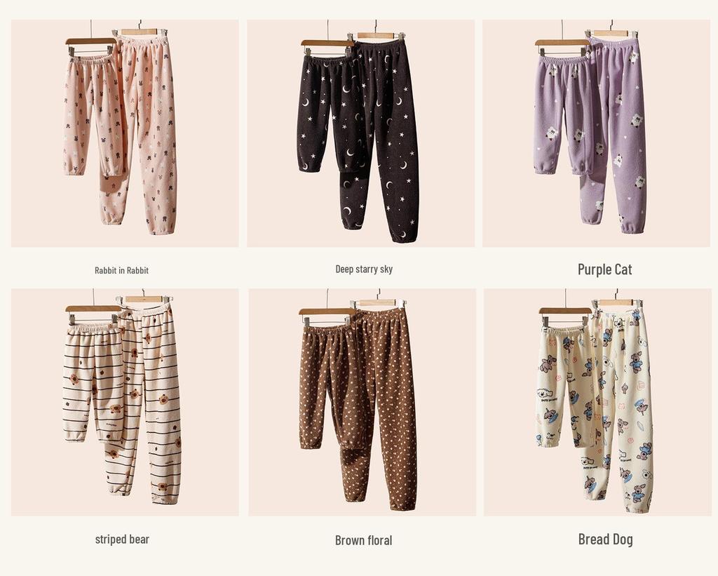 Kids' Snowball Fleece Pajamas: Warm Autumn/Winter Pants for Boys & Girls