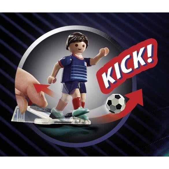 PLAYMOBIL - 71124 - Joueur de football Français B - Avec cage de but et ballon