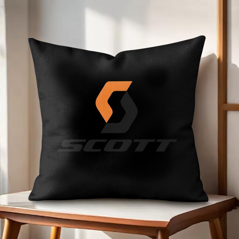 Fashion SScottS Logo Cushion Cover Natural Linen Organic Fabric DoubleSided Printing Couch Pillow Covers Home Decor 30x30cm