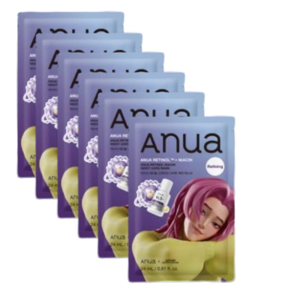 ANUA Retinol Firming Serum Sheet Mask Anti-Aging Wrinkle Care & Skin Elasticity (6 Sheets)