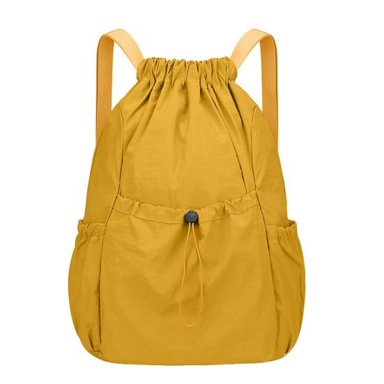 Рюкзак для спортзала на шнурке, складная спортивная сумка с регулируемыми плечевыми лямками, водонепроницаемая сумка для плавания для путешествий, походов, мужчин, женщин жёлтый