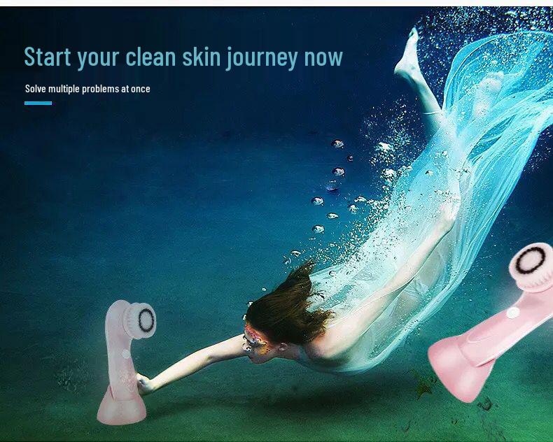 Automatic Rotating Electric Facial Cleansing Brush for Deep Pore Cleaning and Blackhead Removal