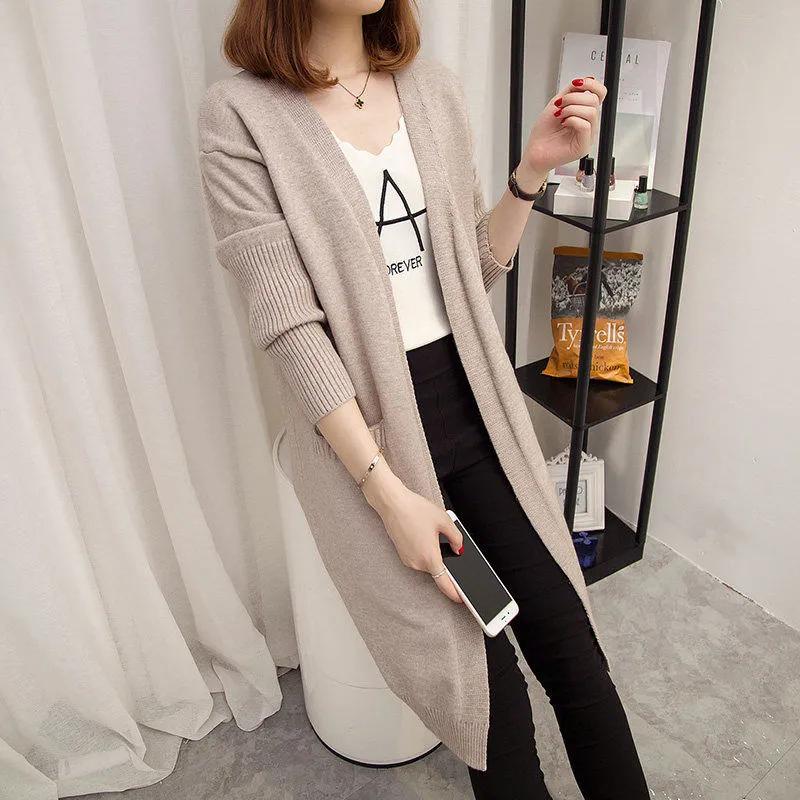 Autumn Winter Knitted Sweater Women Long Cardigan Korean Fashion Female Cardigans Long Sleeve Women Coat Jacket Ladies Outerwear