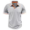 Men’s T-shirts Color Block Short Sleeves Polo Shirts Lapel Collar Tops Daily Casual Summer Menswear Tennis Golf Shirt