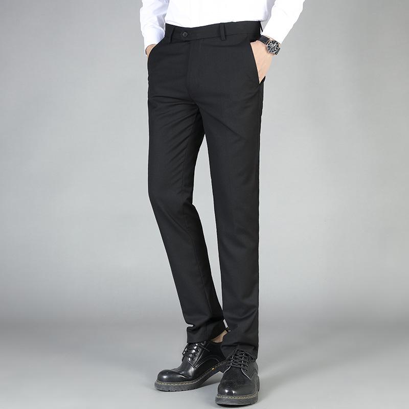 Men's Slim Fit Straight Leg Casual Suit Trousers - Spring/Autumn Business Fashion.