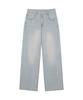 DECET [Linen Like] Linen Like Mid Rise Wide Jeans Dcpt039Iceblueb