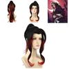 Black Red Gradient Wig For Anime Cosplay Medium Length With High-temperature Fiber