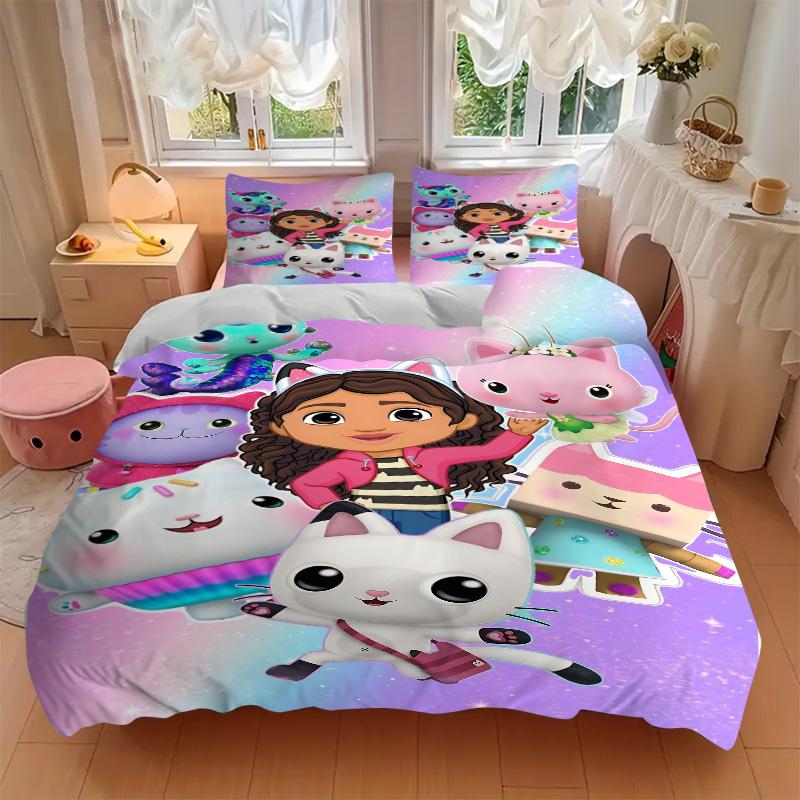 Fantasy Friends Adventure Print 3Pcs Bedding Setduvet Cover With 2 Bedropillowcase Home Birthday Gift