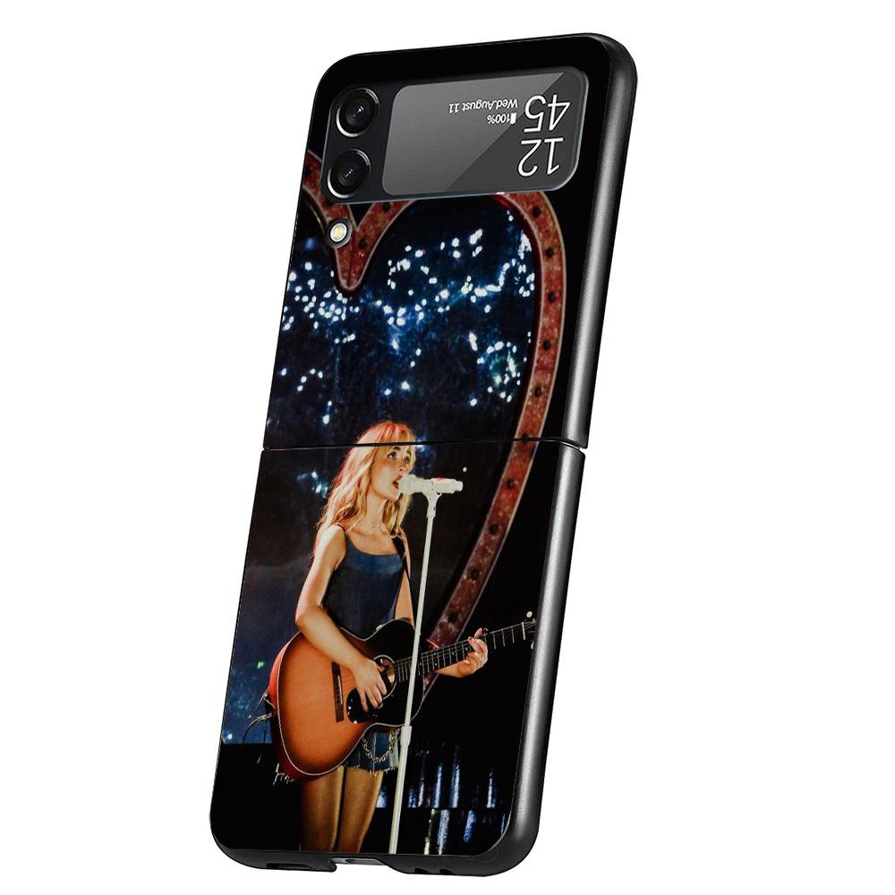 CR66 S-Sabrina C-Carpenter Cover Phone Case For Samsung Galaxy Z Flip 7 6 5 4 3 5G Flip7 Flip6 Flip5 Flip4 Flip3 Black Fundas Sh