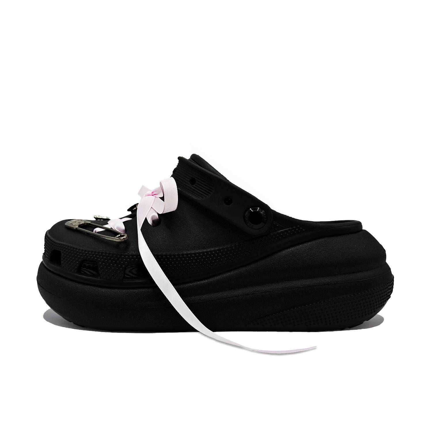 

Crocs Classic Lined clog Sweetheart Bow EVA Playful and Cute Cool Classic Versatile Fashion Trend Hole Shoes Women Black 38-39 чёрный