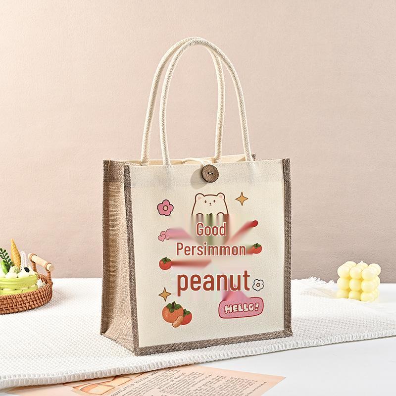 

Экологичная льняная сумка-тоут с индивидуальным логотипом для свадебных подарков