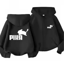 Children Zipper Cardigan Hoodies Print Tops Boy Black Girls Pink Sweatshirt Coat Long Sleeve Casual Fashion Hooded