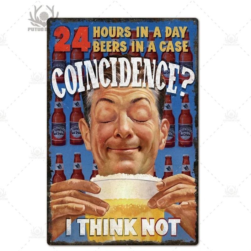 

Beer Metal Wall Sign, Brewery Poster Pub Decor