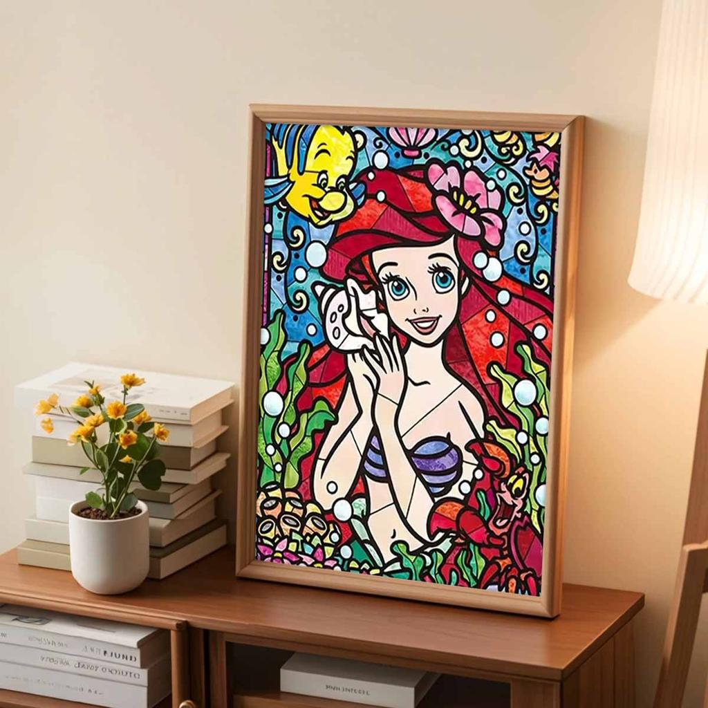 DIY Diamond Painting Mermaid Princess Cross Stitch Kit Mosaic Art Diamond Painting Full Circle Diamond Home Decoration