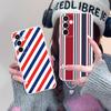 Red Blue Stripe Mobile Phone Case for Samsung Galaxy S25 S24 S23 S22 S21Plus FE Ultra Clear Colorful Cover Luxury Smartphone