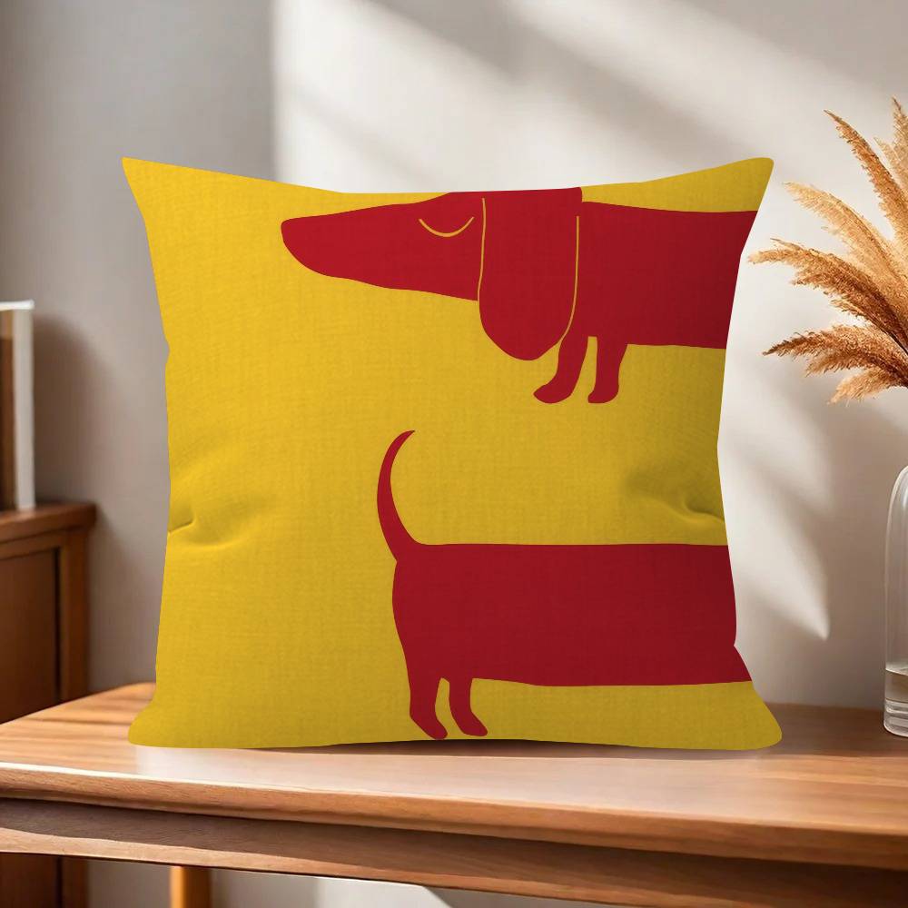 Sausage Dog Dachshund cute Pillowcase toon Gift Cushion Cover Bedroom Home Sofa Chair Seat Decor pillow case