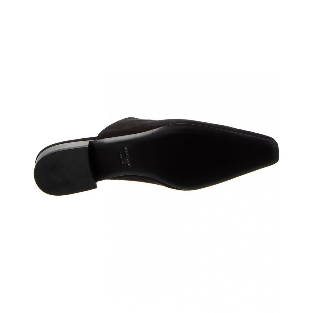 Salvatore Ferragamo Ferragamo Selestina Suede   Leather Mule Black