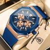 Business Quartz Men's Wristwatch Chronograph Date Silicone Strap Man Watch Waterproof Military Luminous Watches For Men