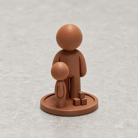 Son To Dad Appreciation Gift 3D Printed Father And Figurine, Sculpture, Creative Idea Child Figurine for Home Decor Father's Day Gratitude Love