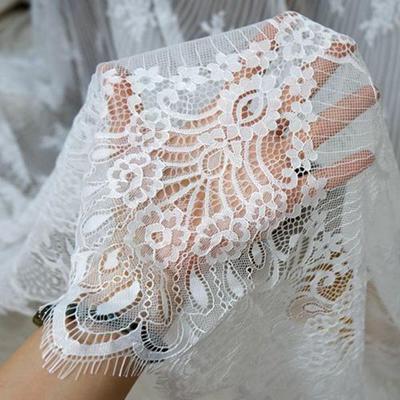 3 Meters Eyelash Lace Fabric, Exquisite Mustache Eyelash Lace Trim DIY Dress Curtain Decoration Wedding Lace Fabric Decoration Accessories